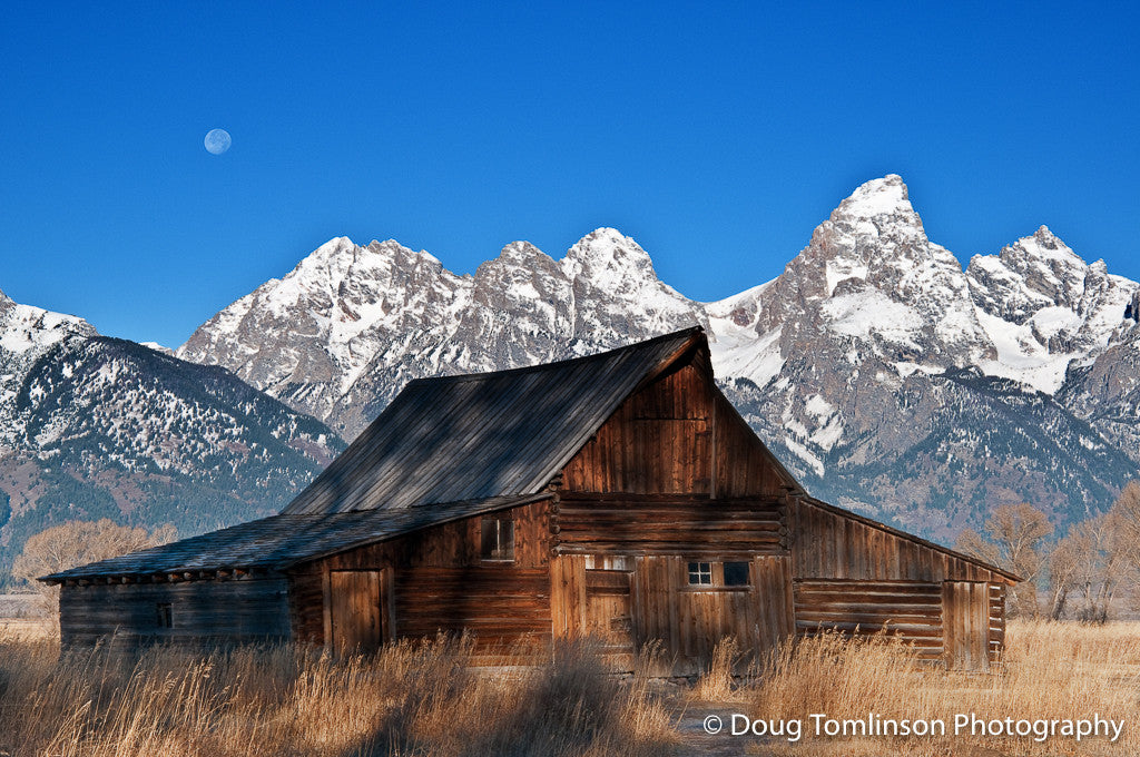 Moon on Moulton Barn - 1220